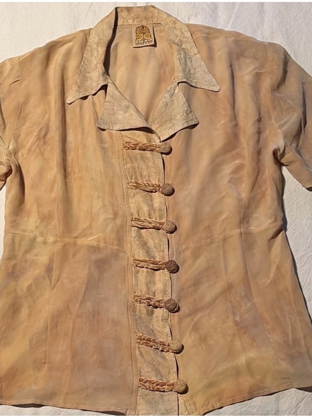 Vintage URU Kristine St Brik Golf Women's Button-Front Blouse